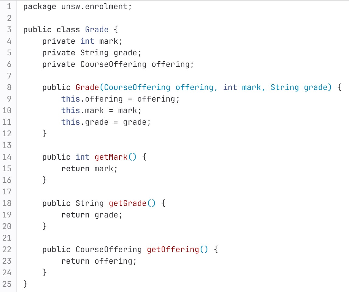 Solved In the enrolments codebase, there is a violation of | Chegg.com