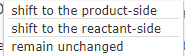 shift to the product-side shift to the reactant-side remain unchanged