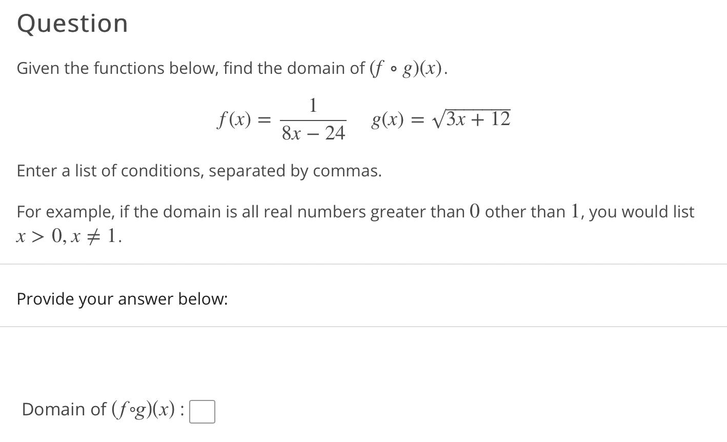 Solved Question Given The Functions Below, Find The Domain | Chegg.com