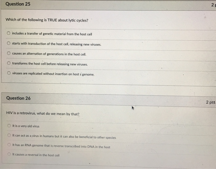 Solved Question 23 2 pts Which of the following is TRUE | Chegg.com