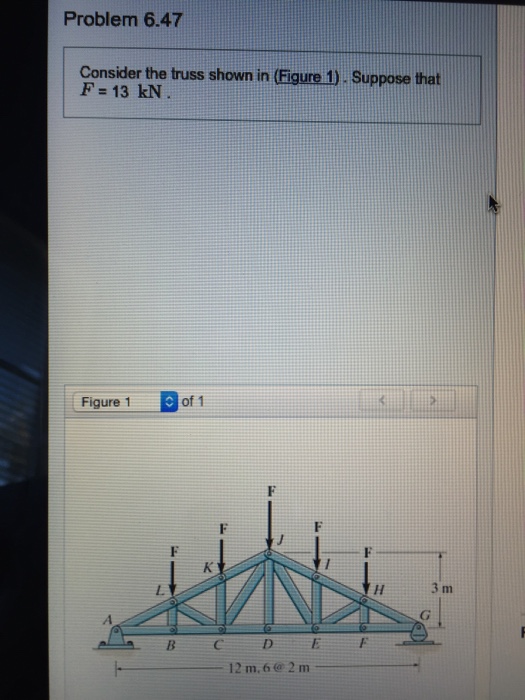Solved Problem 6.47 Consider the truss shown in (Figure 1) | Chegg.com