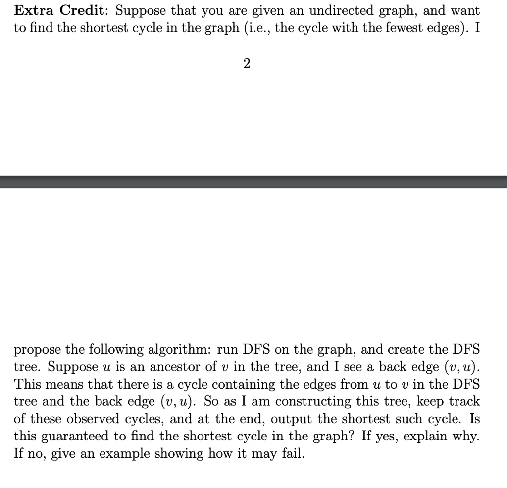 Smallest Cycle Solved Extra Credit: Suppose that you are given an | Chegg.com