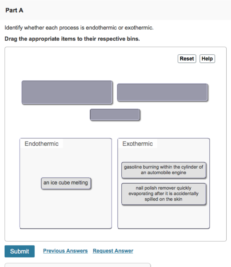 Solved Part A Identify whether each process is endothermic