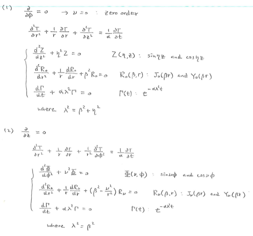 solve above 2 case by using bessel function ( heat | Chegg.com