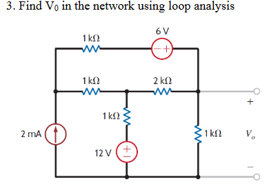 Solved 3. Find V0 in the network using loop analysis | Chegg.com