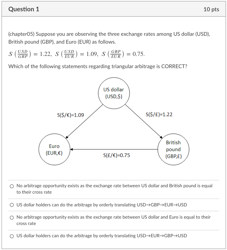 Solved Question 1 10 Pts (chapter05) Suppose You Are | Chegg.com