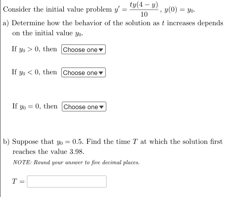 Solved Consider the initial value problem | Chegg.com
