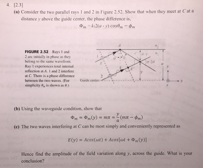 4. [2.3] (a) Consider the two parallel rays 1 and 2 | Chegg.com