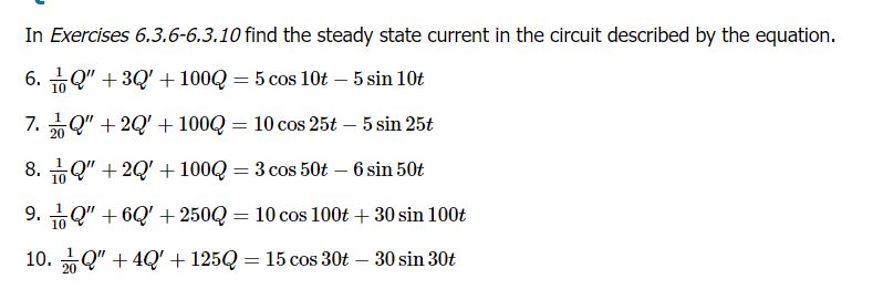 Solved In Exercises 6.3.6-6.3.10 find the steady state | Chegg.com
