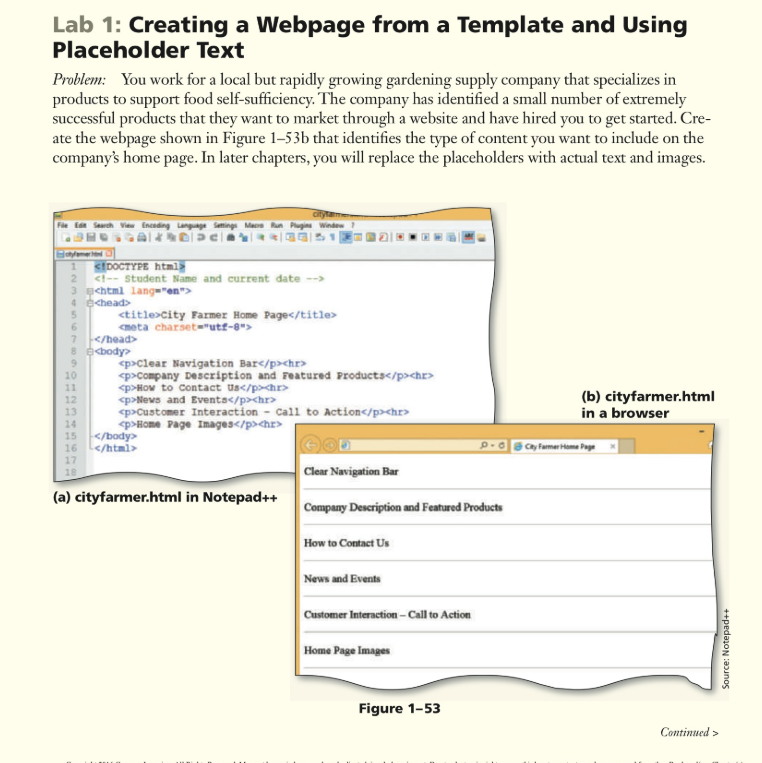 Solved Lab 1: Creating A Webpage From A Template And Using | Chegg.com