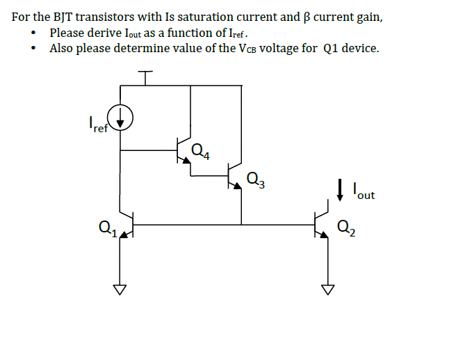Solved For the BJT transistors with Is saturation current | Chegg.com