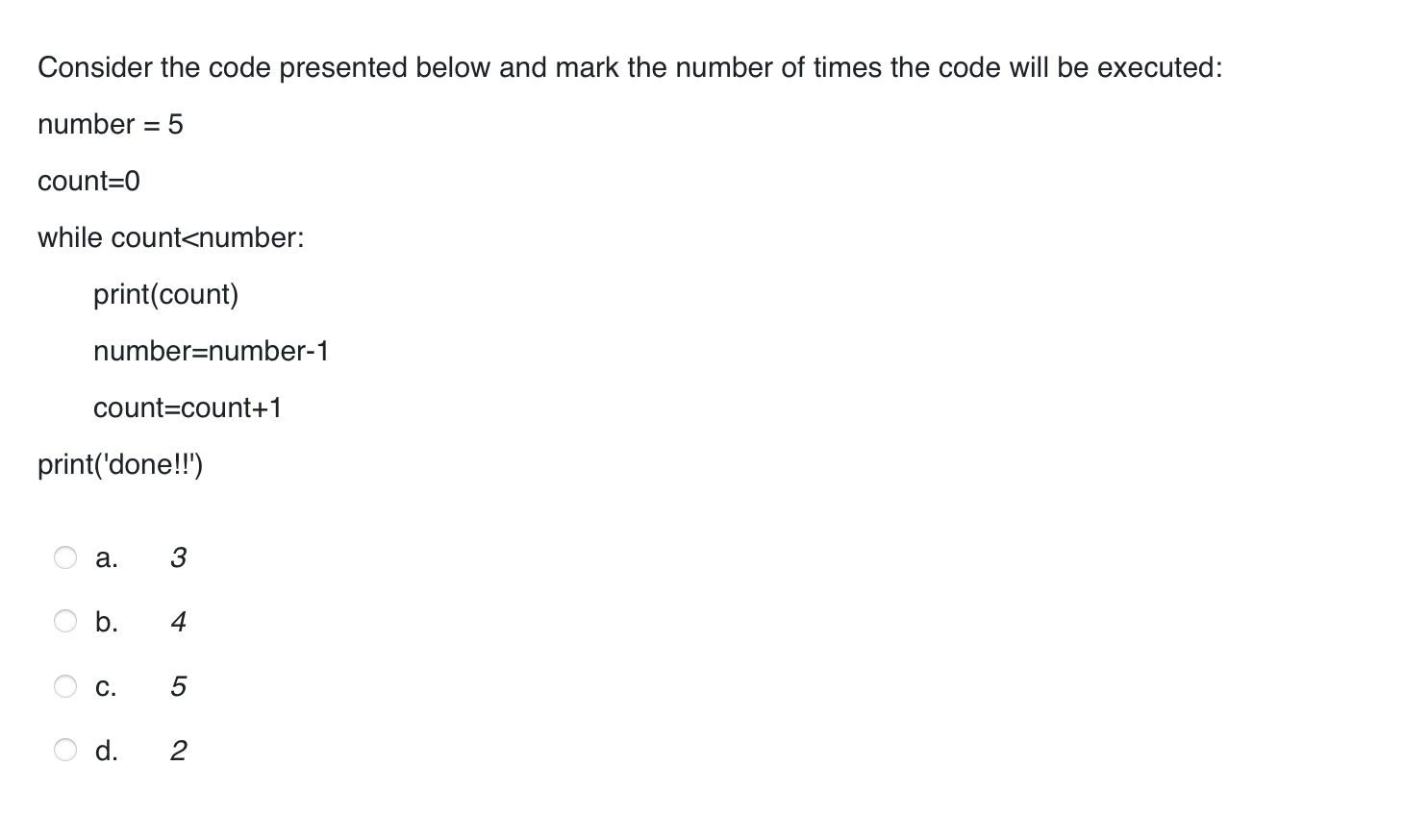 Solved Consider the code presented below and mark the number | Chegg.com