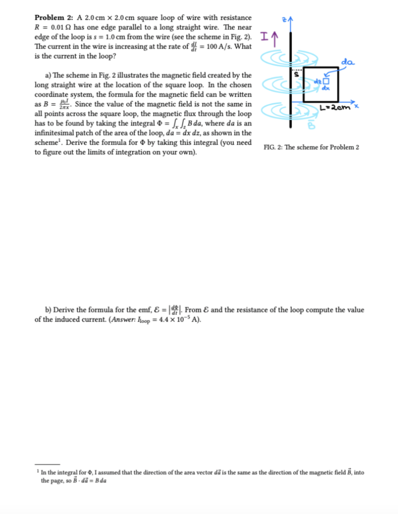 Solved Problem 2: A 2.0 cm×2.0 cm square loop of wire with | Chegg.com