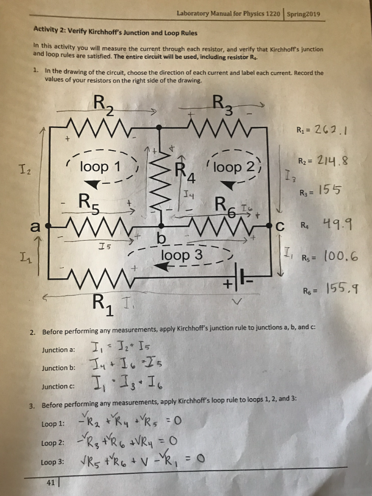 Solved I am struggling with my Kirchoff's Laws Lab Report.