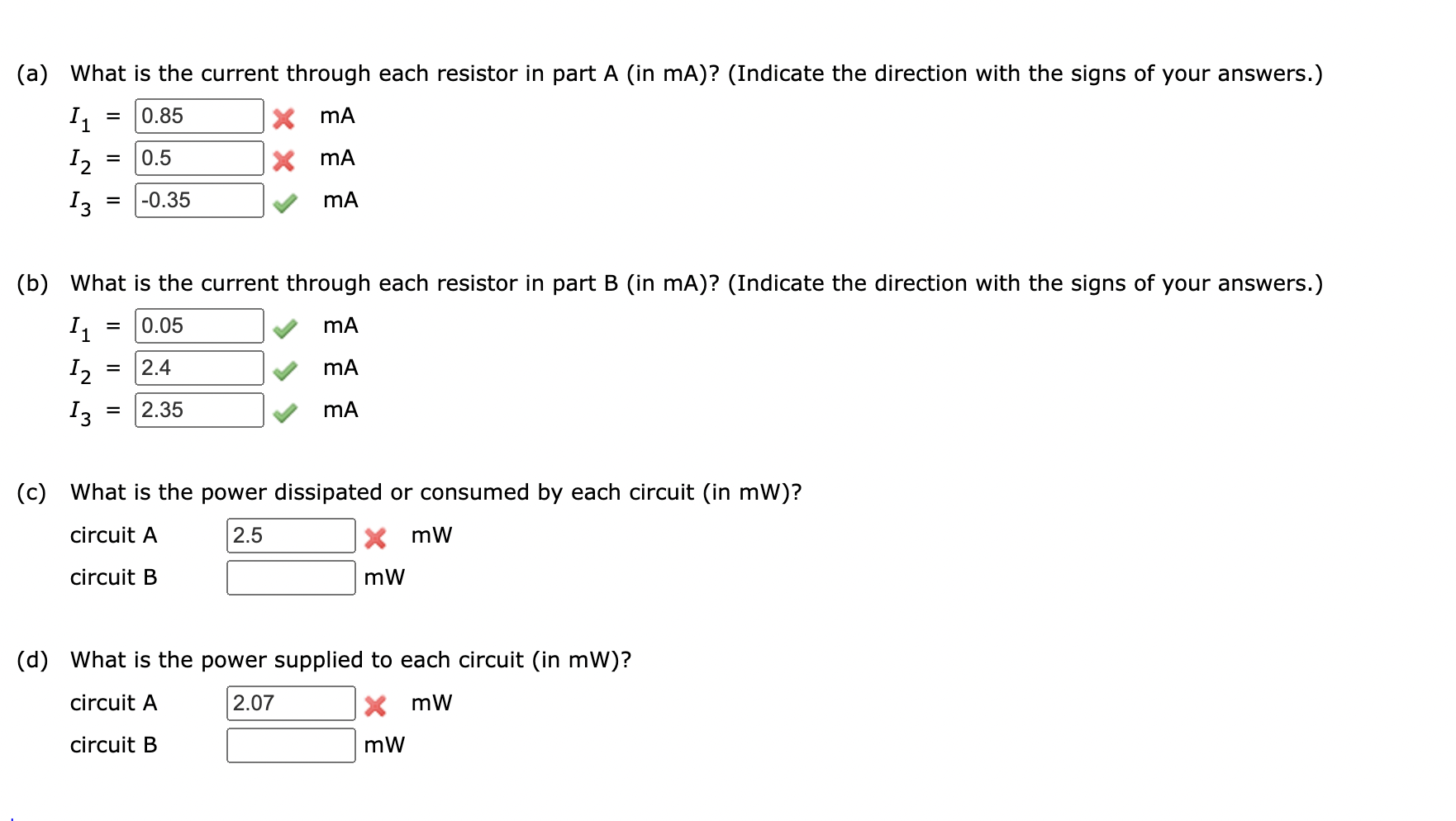 Solved (a) What is the current through each resistor in part | Chegg.com