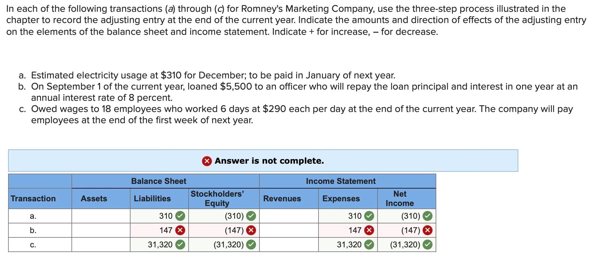 Solved In each of the following transactions (a) through (C)