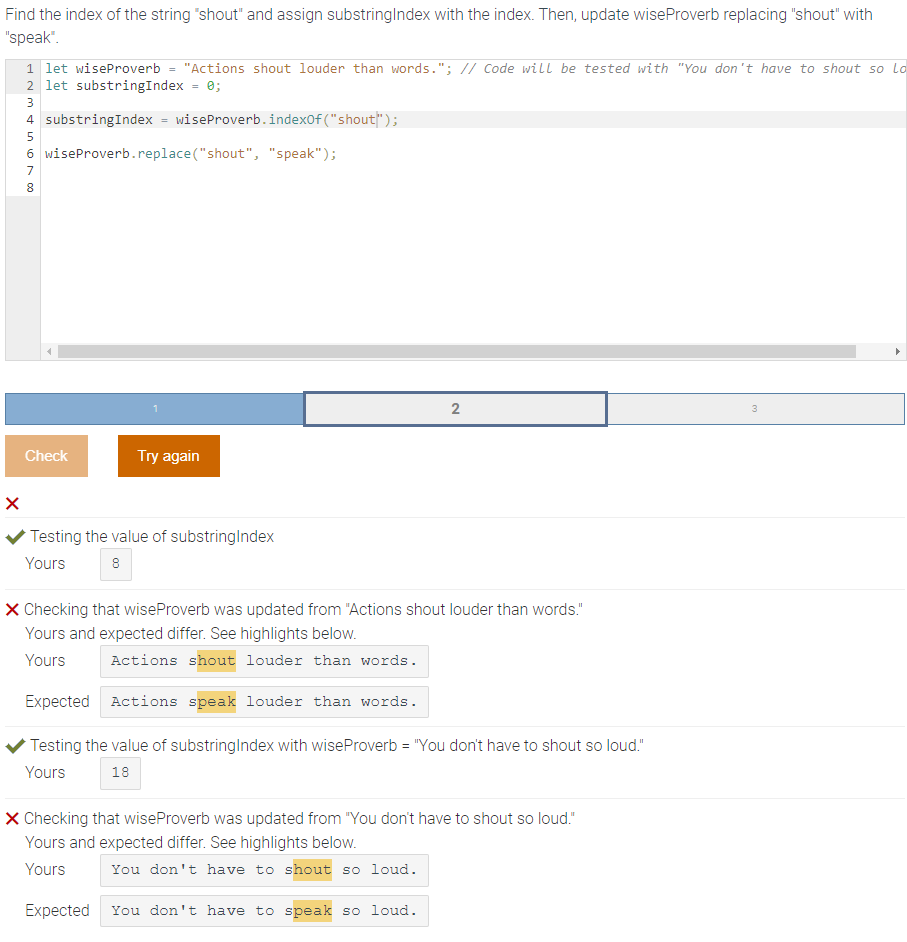 Solved Find the index of the string Solved Find the index of the string