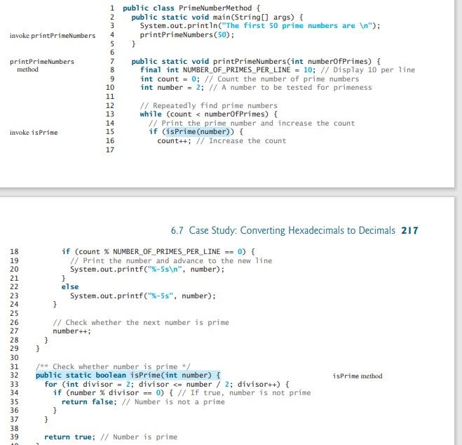 Solved Use the (isPrime Method) Listing 6.7, | Chegg.com