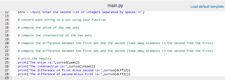 Solved In this exercise you will use set operations to | Chegg.com