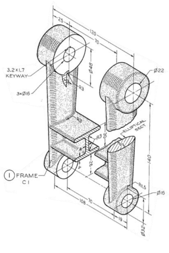 Solved Creo Parametric. Create A Cad Model Of The Part Shown 