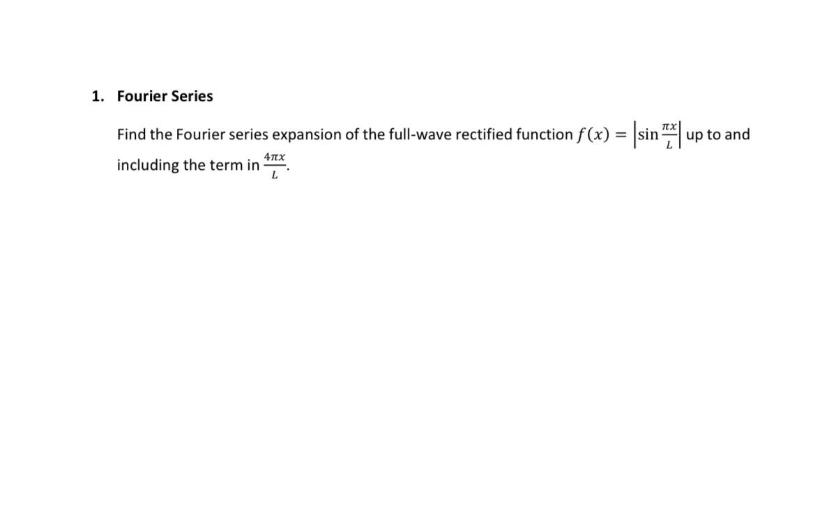 Solved Fourier Series Find The Fourier Series Expansion Of 0206