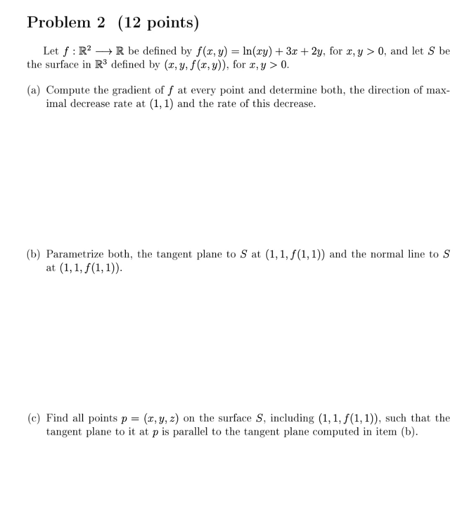 Solved Problem 2 (12 Points) Let F:R2 + R Be Defined By F(x, | Chegg.com