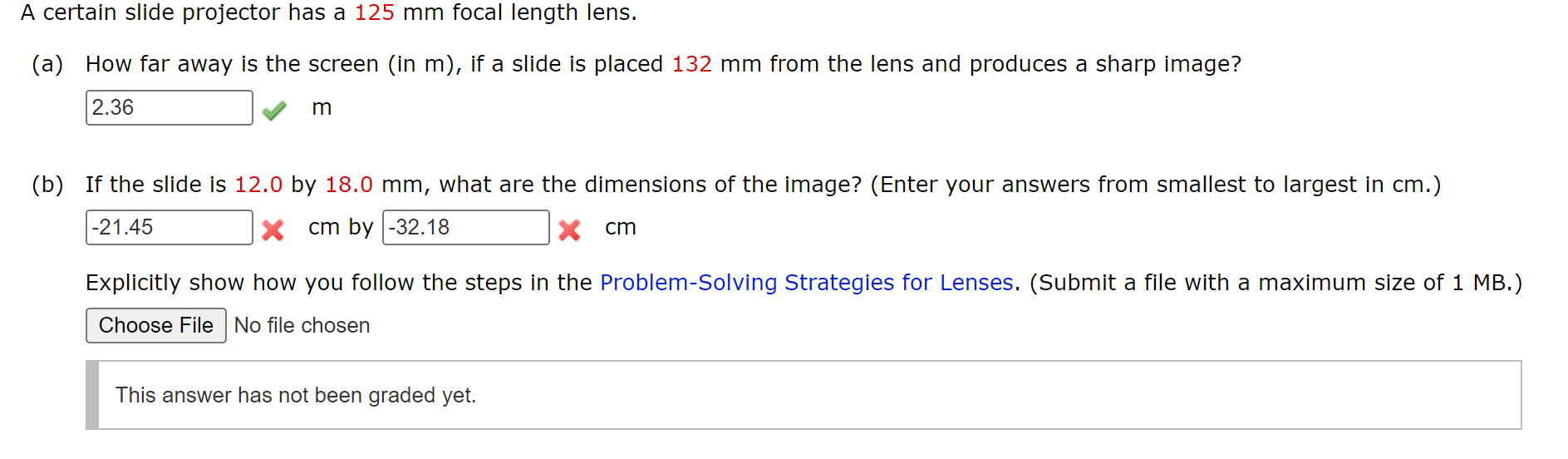 Solved A certain slide projector has a 125 mm focal length | Chegg.com