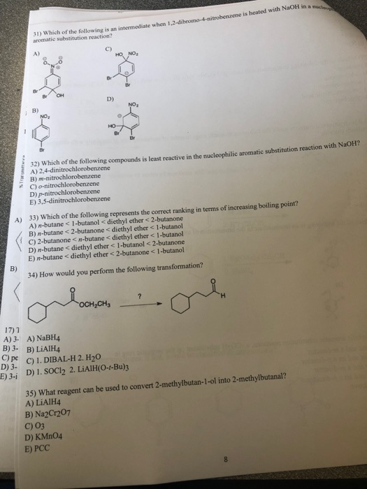 Solved -nitrobenzene is heated with NaOH in a Which of the | Chegg.com