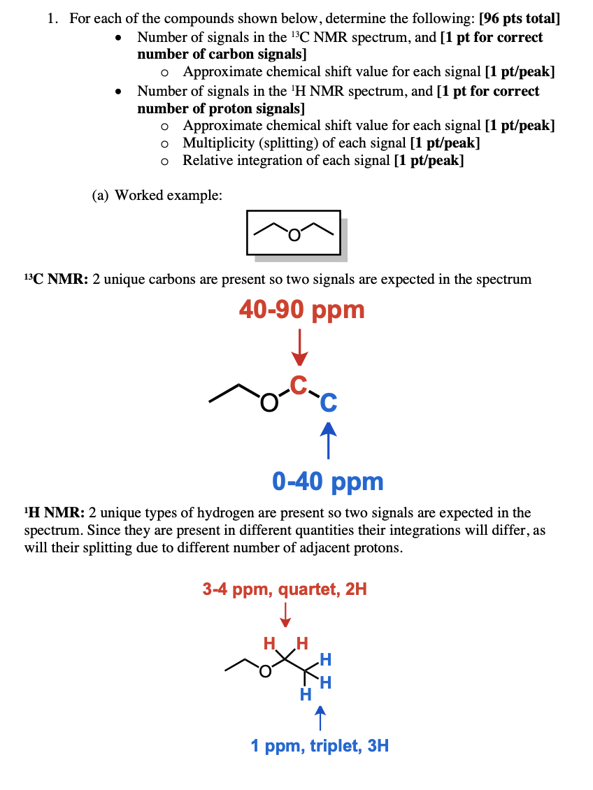 Solved 1. For each of the compounds shown below, determine | Chegg.com