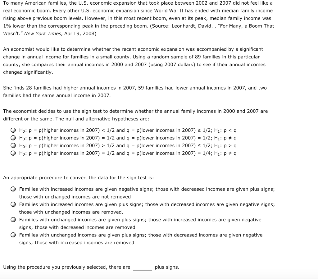 Solved To many American families, the U.S. economic | Chegg.com