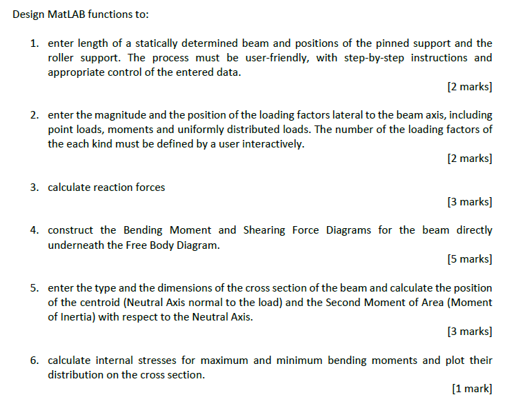 Solved Design MatLAB functions to: 1. enter length of a | Chegg.com