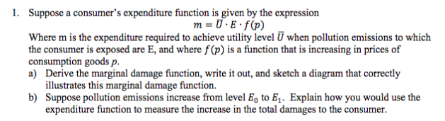 Solved Suppose A Consumer's Expenditure Function Is Given By | Chegg.com