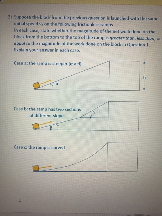 Solved 2) Suppose the block from the previous question is | Chegg.com