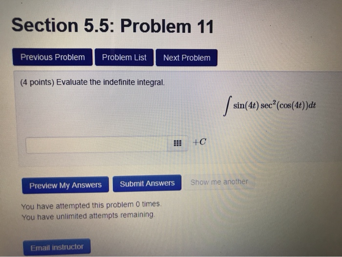 Solved Section 5.5: Problem 11 Previous Problem Problem List | Chegg.com
