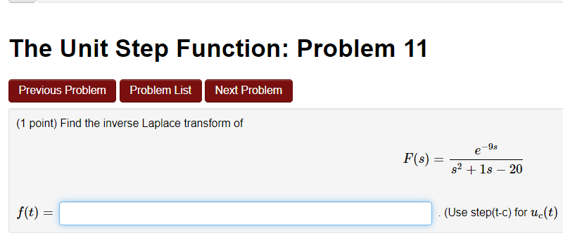 Solved The Unit Step Function: Problem 11 Previous Problem | Chegg.com
