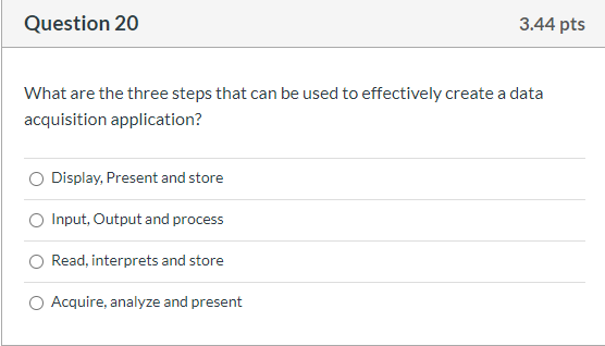 Solved Question 11 3.44 pts For the code shown below, when | Chegg.com