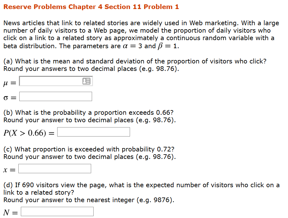 Solved Reserve Problems Chapter 4 Section 11 Problem 1 News | Chegg.com