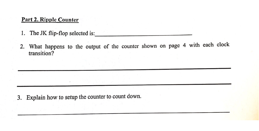 Solved Part 2. Ripple Counter Procedure: Select an | Chegg.com