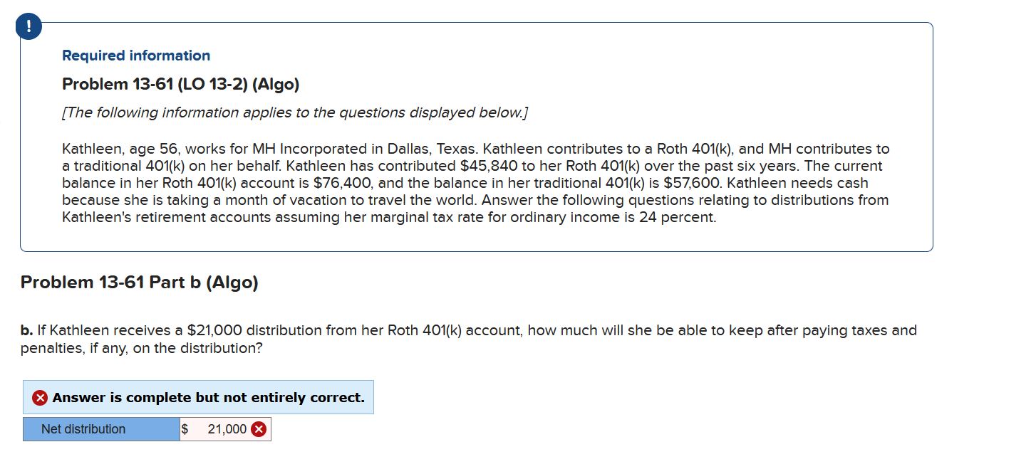 Solved Required Information Problem 13-61 (LO 13-2) (Algo) | Chegg.com