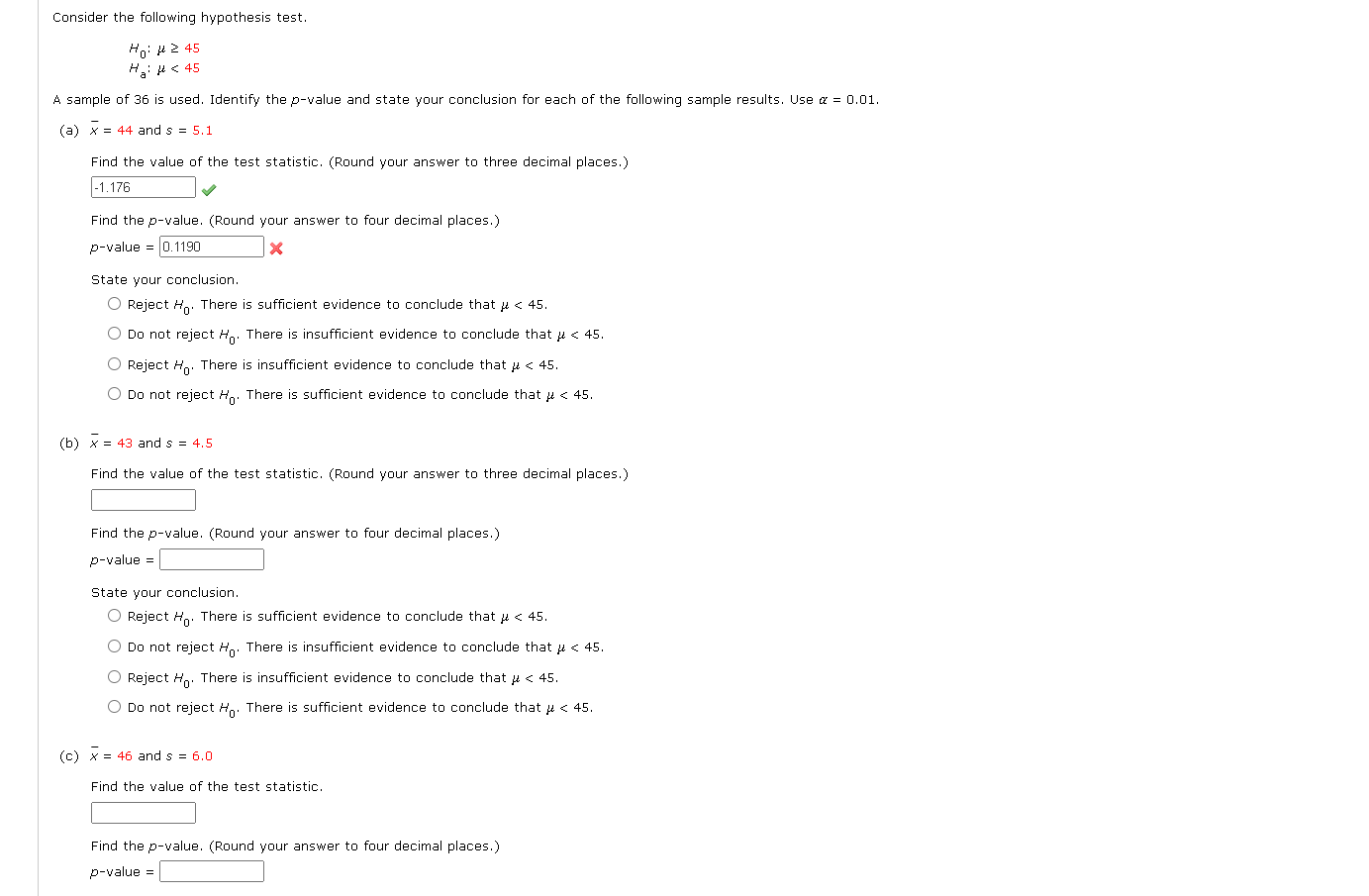 Solved Consider the following hypothesis test. Ho: #245 H₂: | Chegg.com