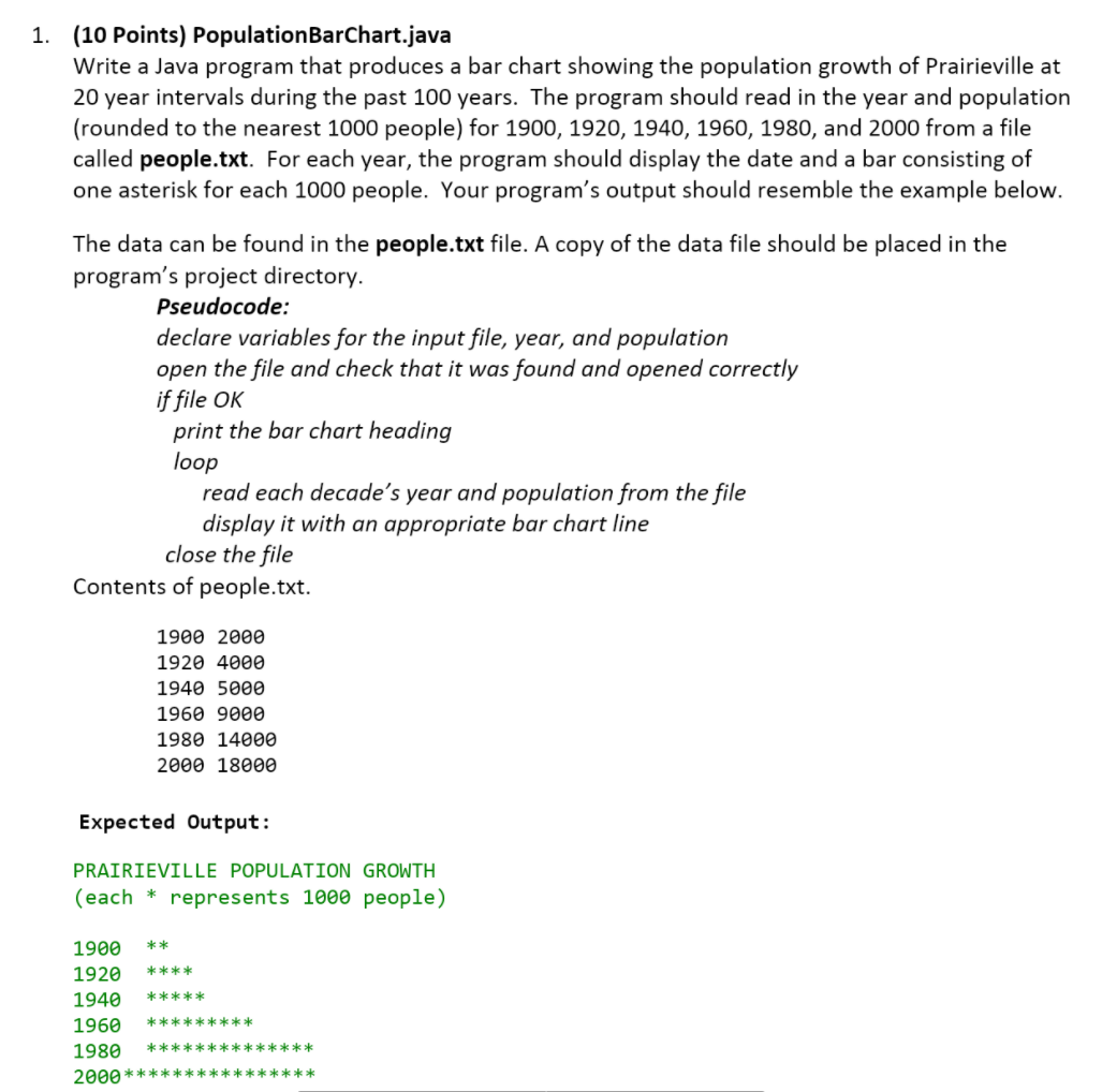Solved 1. (10 Points) PopulationBarChart.java Write a Java | Chegg.com