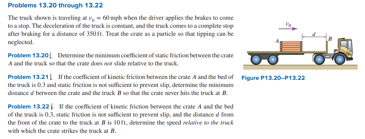 Solved The Truck Shown Is Traveling At V0=60mph When The | Chegg.com