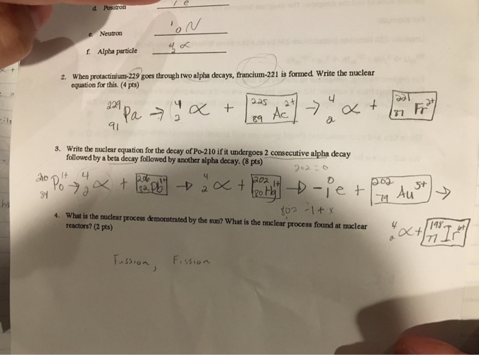 Solved When proactinium-229 goes through two alpha decays, | Chegg.com