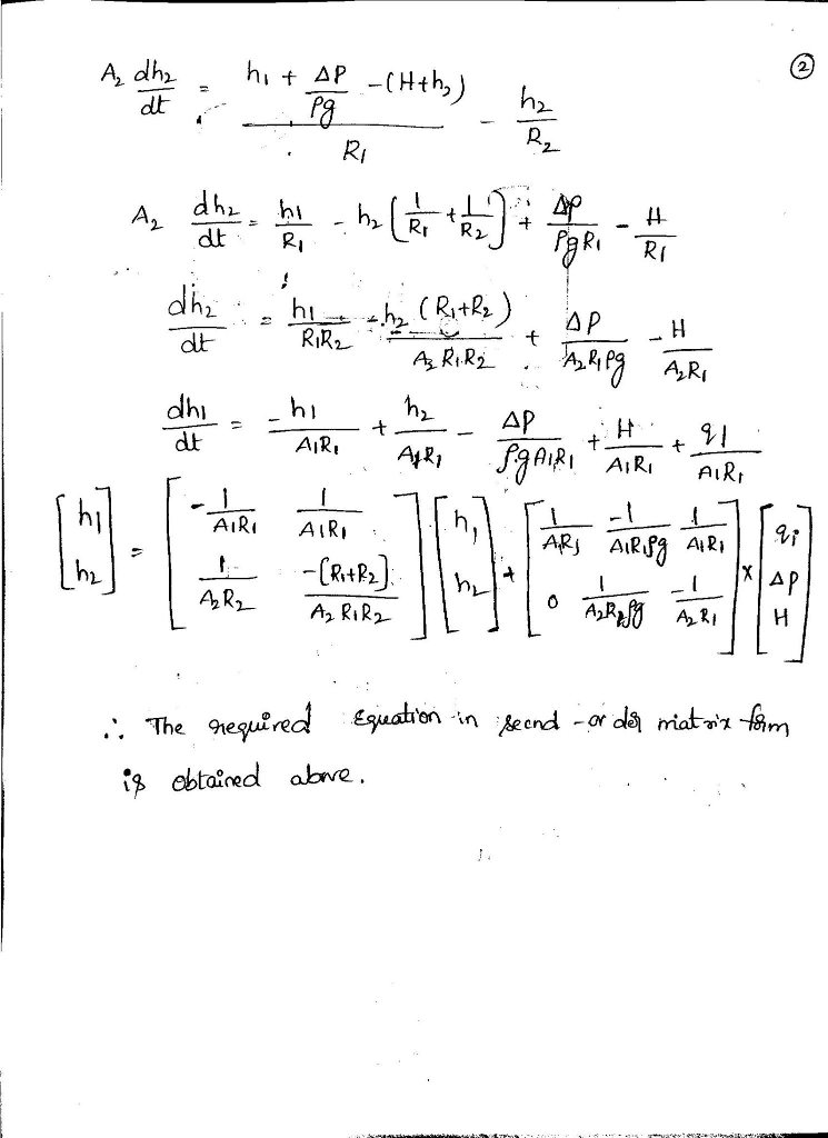 Solved The figure below shows a liquid-level system in which | Chegg.com