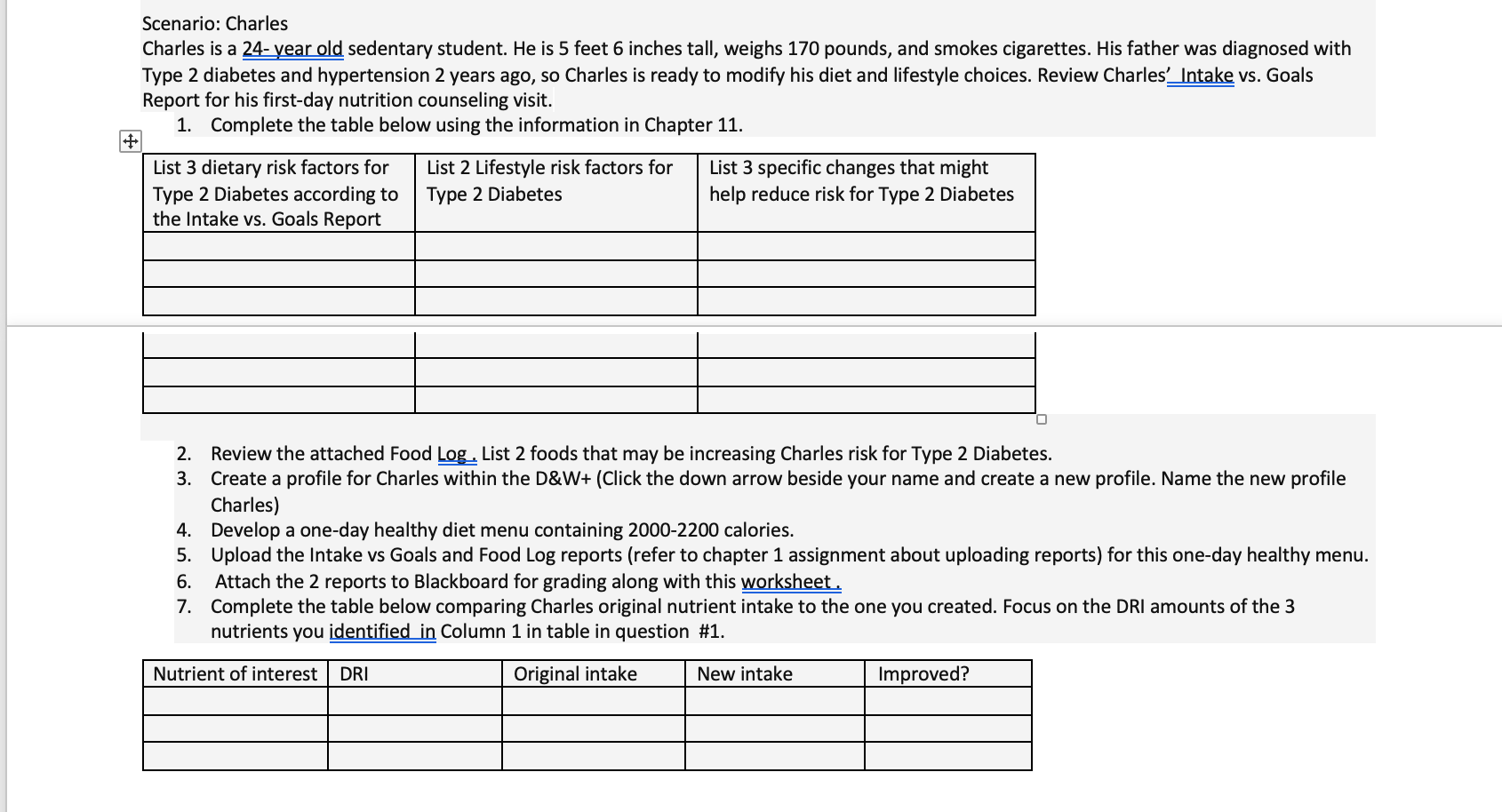 Solved Scenario: Charles Charles Is A 24-year Old Sedentary 