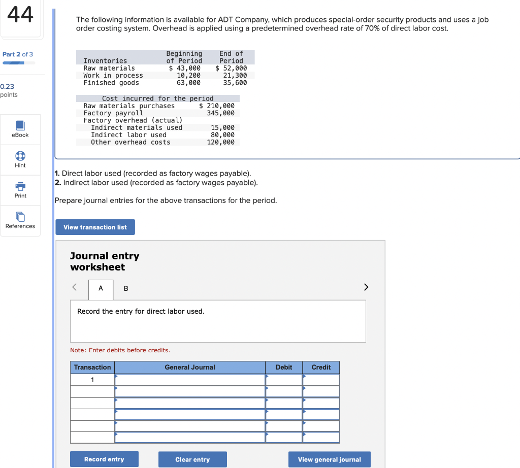  solved the following information is available for adt c
