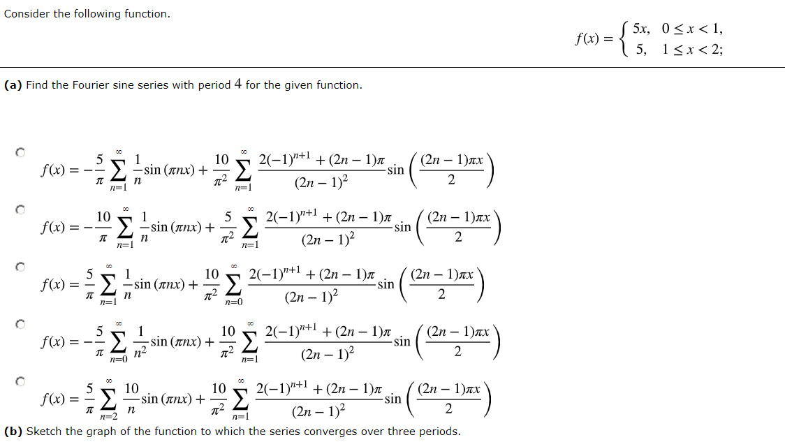 Solved Consider The Following Function F X 5x Ox