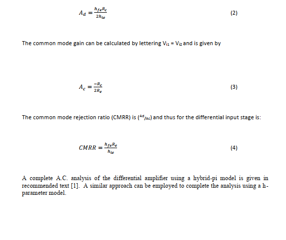 1.1 The Differential Input Stage The basic | Chegg.com