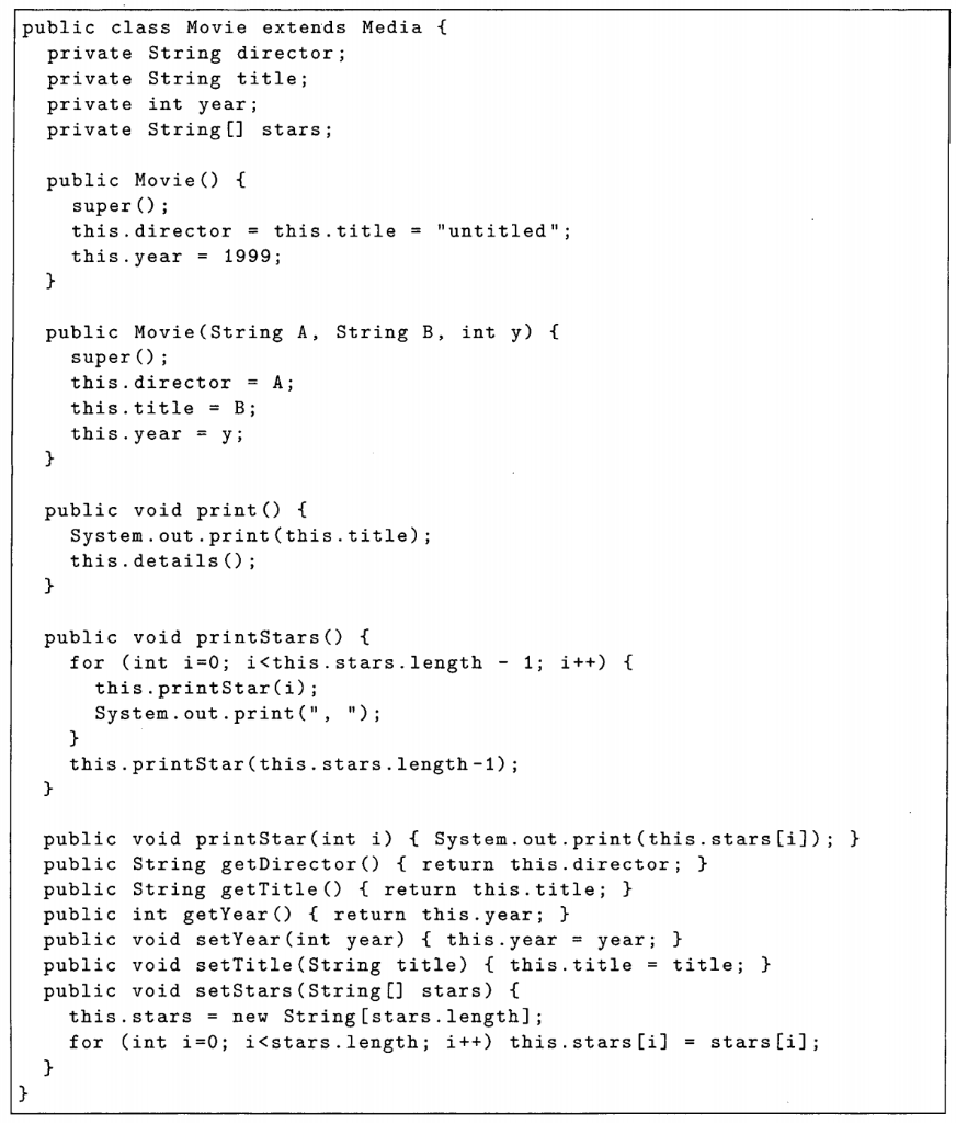 Solved Problem 1 (10 points). Consider the Movie class in | Chegg.com