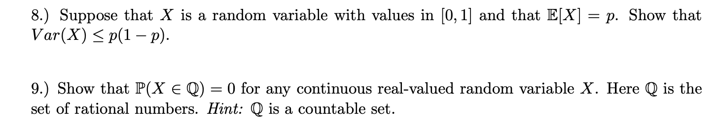 Solved 8.) Suppose that X is a random variable with values | Chegg.com